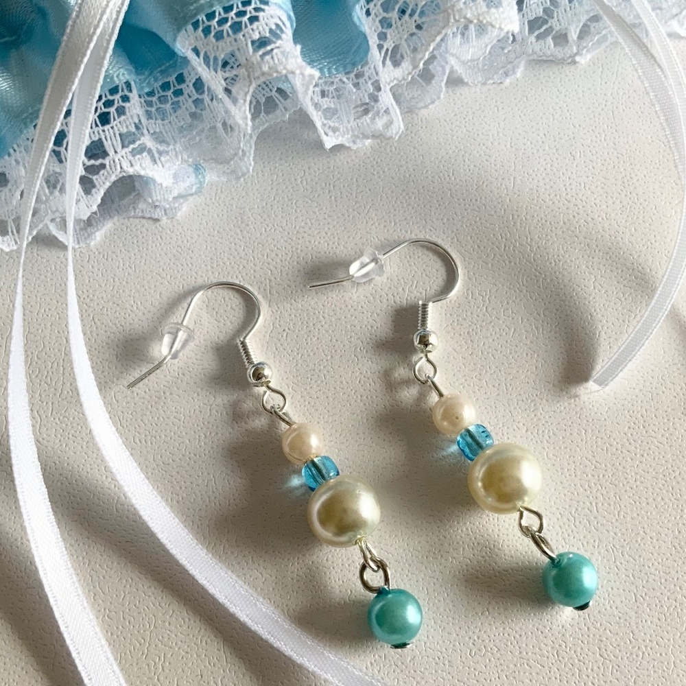 New Handcrafted Faux Pearl Beaded Dangle/Drop Earrings